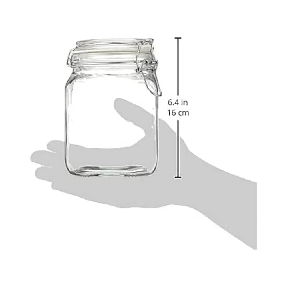 38-Ounce Hermes Glass Jar with Clamp Top Lid - Image 3