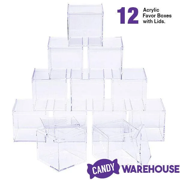 Acrylic Favor Boxes - 16-Ounce Cube with Lid: 12-Piece Set - Image 3