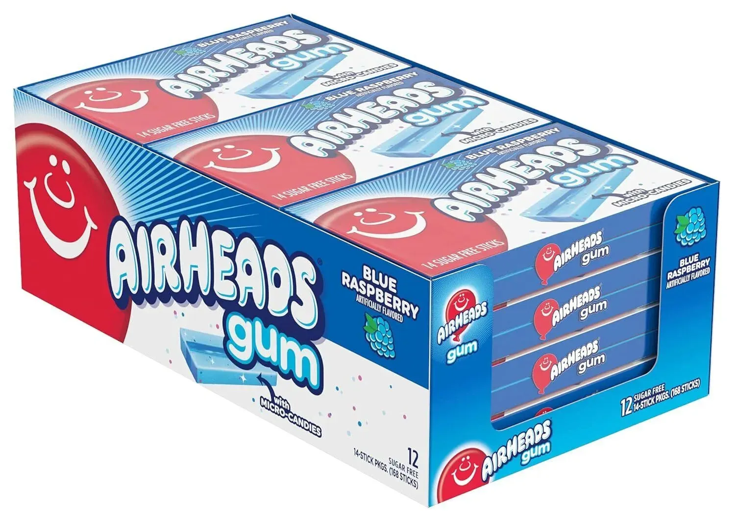 Airheads Blue Raspberry Gum Sticks: 12-Piece Box - Image 4