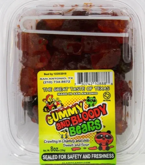 Alamo Candy Gummy & Bloody Bears Tubs: 24-Piece Case - Image 3