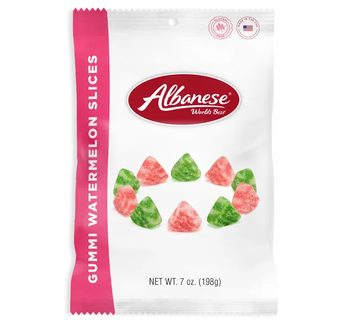 Albanese Gummy Watermelon Slices Peg Bags: 12-Piece Case