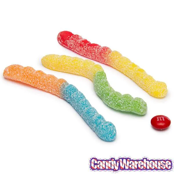 Albanese Neon Sour Gummy Worms: 4.5LB Bag - Image 2