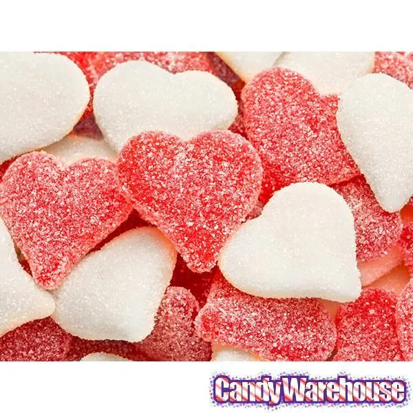 Albanese Sour Sanded Red & White Gummy Hearts: 4.5LB Bag - Image 2