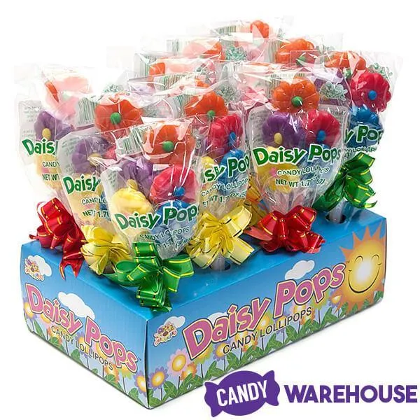 Albert's Daisy Pops Candy Flowers Lollipop Bouquets: 12-Piece Display - Image 3