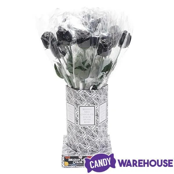 Albert's Foiled Milk Chocolate Roses - Black: 20-Piece Bouquet - Image 4