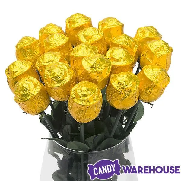 Albert's Foiled Milk Chocolate Roses - Gold: 20-Piece Bouquet - Image 2