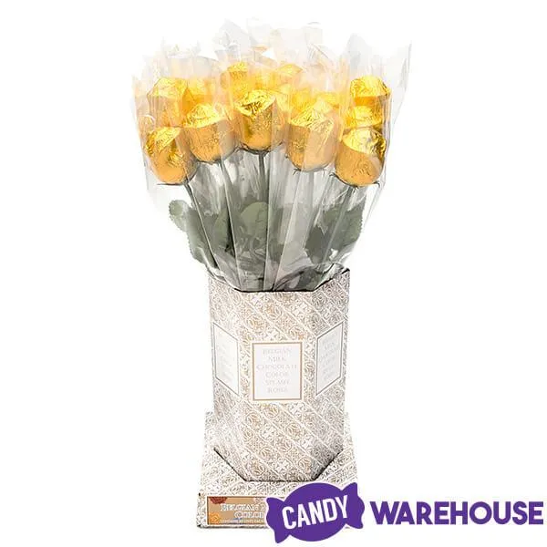 Albert's Foiled Milk Chocolate Roses - Gold: 20-Piece Bouquet - Image 3