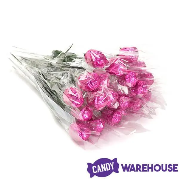 Albert's Foiled Milk Chocolate Roses - Hot Pink: 20-Piece Bouquet - Image 3