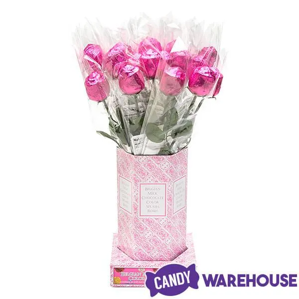 Albert's Foiled Milk Chocolate Roses - Hot Pink: 20-Piece Bouquet - Image 4