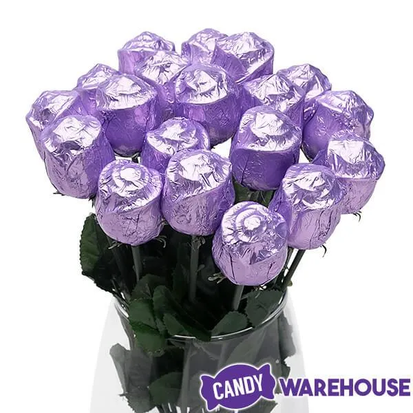 Albert's Foiled Milk Chocolate Roses - Lavender: 20-Piece Bouquet - Image 2