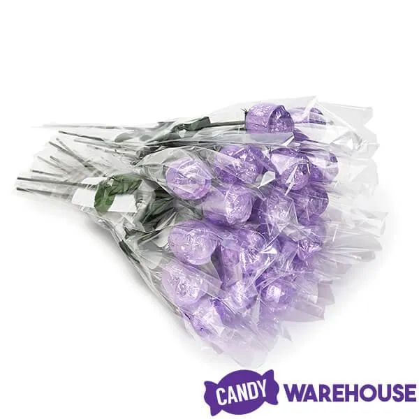 Albert's Foiled Milk Chocolate Roses - Lavender: 20-Piece Bouquet - Image 3