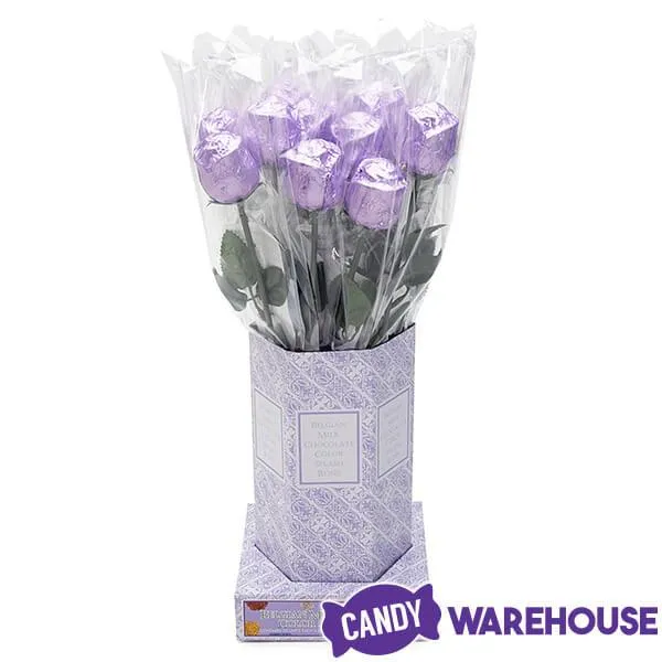 Albert's Foiled Milk Chocolate Roses - Lavender: 20-Piece Bouquet - Image 4