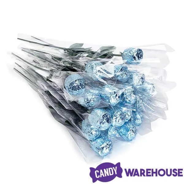 Albert's Foiled Milk Chocolate Roses - Light Blue: 20-Piece Bouquet - Image 3