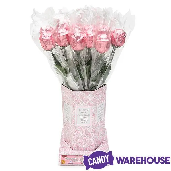 Albert's Foiled Milk Chocolate Roses - Pink: 20-Piece Bouquet - Image 4