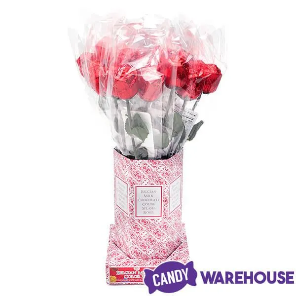 Albert's Foiled Milk Chocolate Roses - Red: 20-Piece Bouquet - Image 6