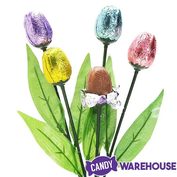 Albert's Foiled Milk Chocolate Tulips: 18-Piece Bouquet - Image 4
