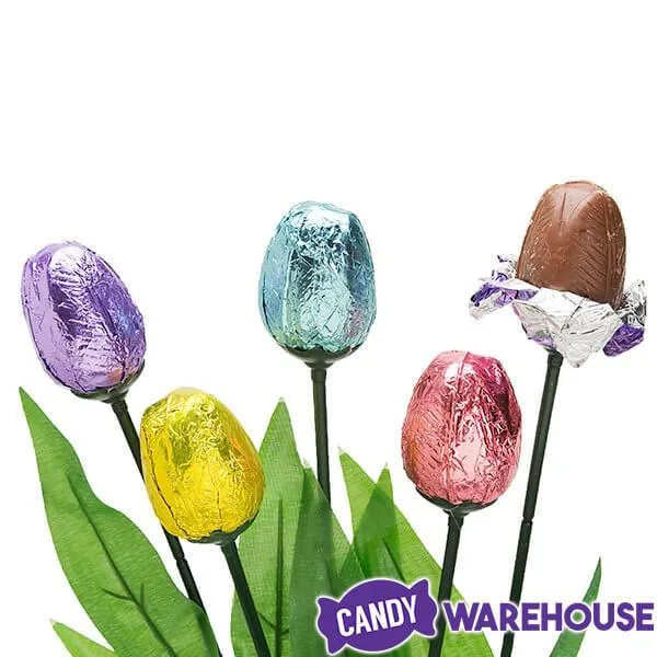 Albert's Foiled Milk Chocolate Tulips: 18-Piece Bouquet - Image 5