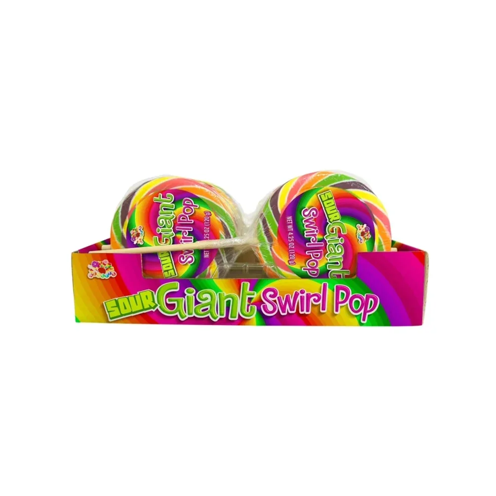 Albert's Giant Swirl Pop - Sour Apple: 12-Piece Case