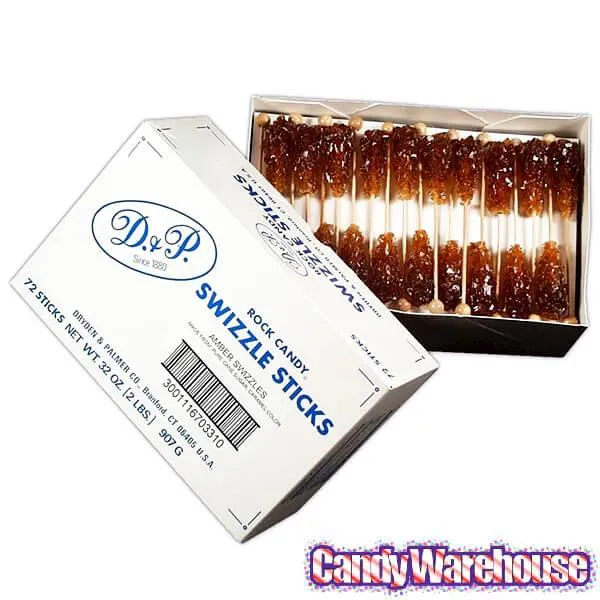 Rock Candy Swizzle Sticks - Amber: 72-Piece Box - Image 3