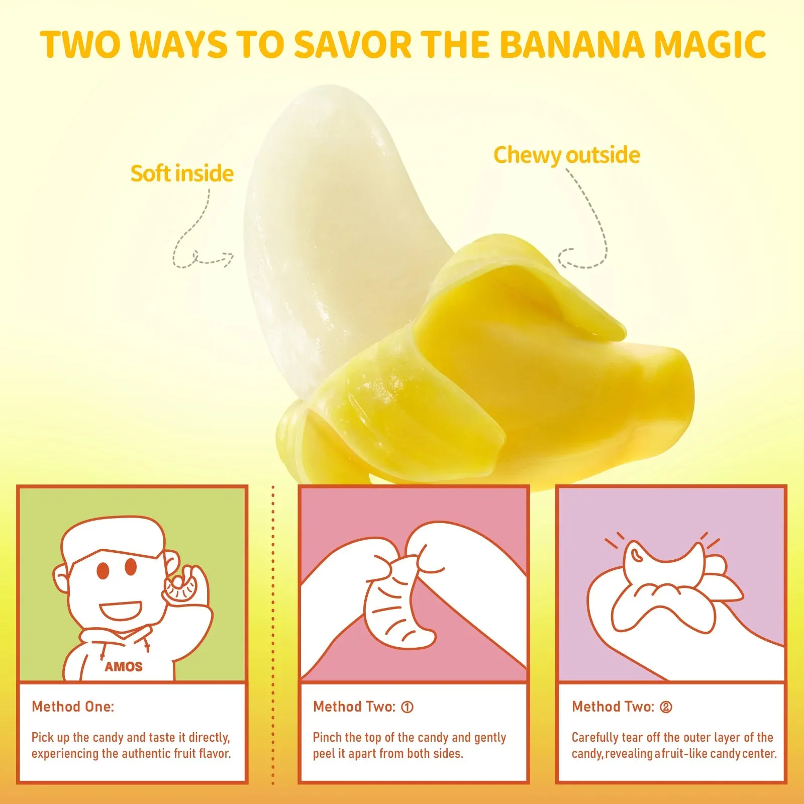 Amos Peelerz Peelable Gummy Banana: 12-Piece Case - Image 3