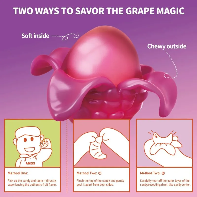 Amos Peelerz Peelable Gummy Grape: 12-Piece Case - Image 2