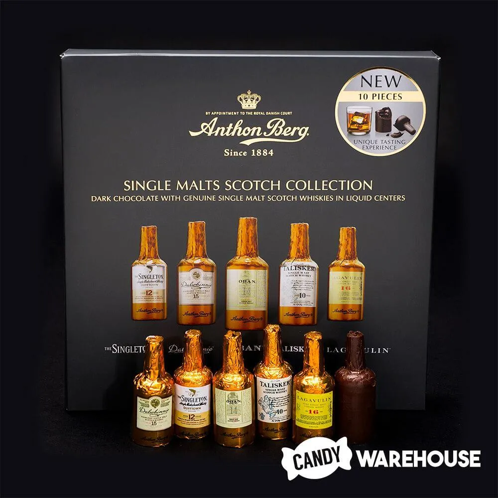 Anthon Berg Single Malt Scotch Chocolate Liquor Bottles: 10-Piece Gift Box - Image 4