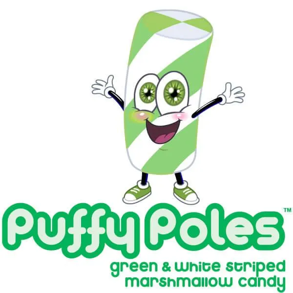 Puffy Poles Jumbo Marshmallow Twists - Apple: 1KG Bag - Image 2