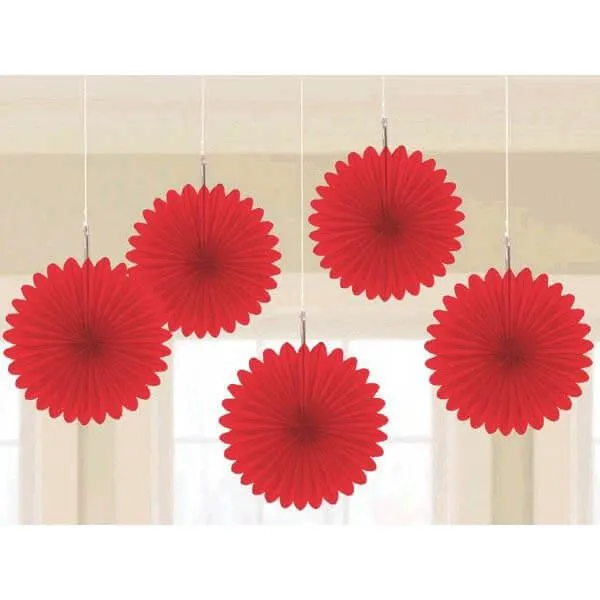 Mini Hanging Fans - Apple Red: 5-Piece Pack - Image 2