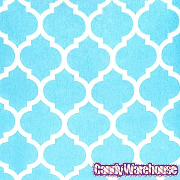 Aqua Blue Casablanca Pattern Candy Bags: 25-Piece Pack - Image 3