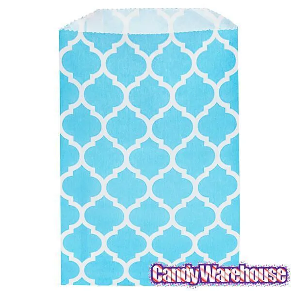 Aqua Blue Casablanca Pattern Candy Bags: 25-Piece Pack - Image 4