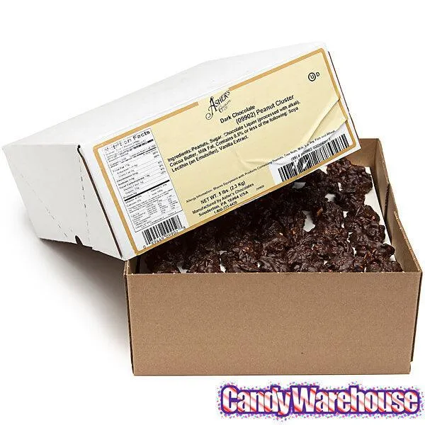 Asher's Dark Chocolate Peanut Clusters Candy: 5LB Box - Image 3