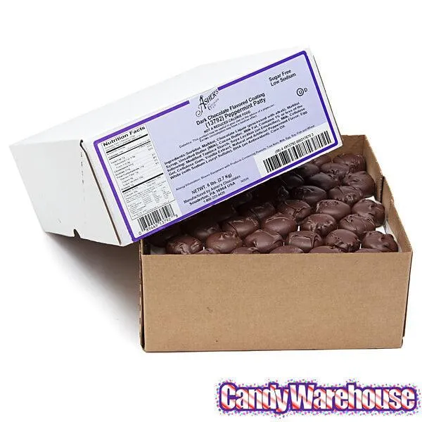 Asher's Sugar Free Chocolate Peppermint Patties - Dark: 6LB Box - Image 2