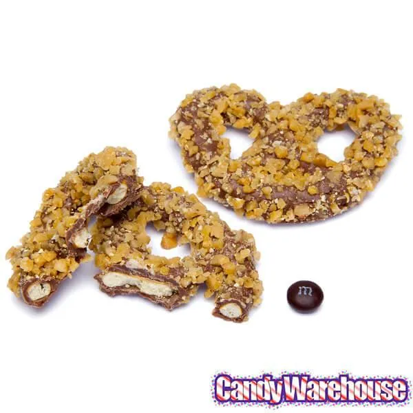 Asher's Toffee Bits Chocolate Covered Pretzels Candy: 6LB Box - Image 2