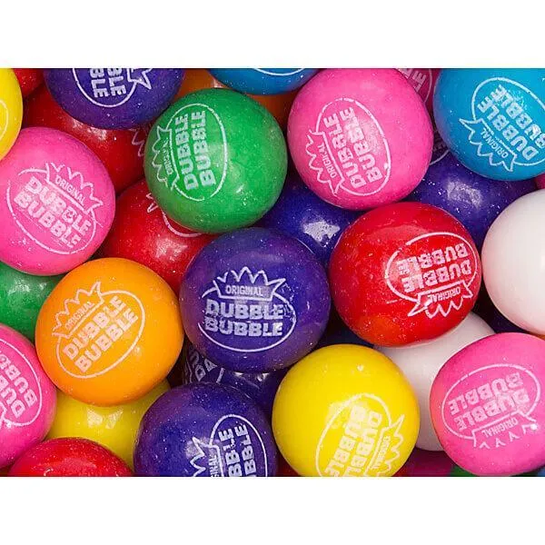 Dubble Bubble Assorted Colors 3/4-Inch Gumballs: 1900-Piece Case