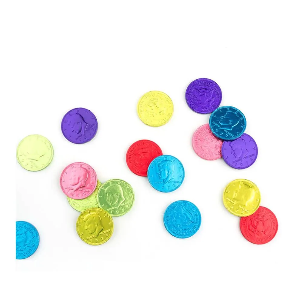 Assorted Foiled Milk Chocolate Coins: 1LB Bag - Image 2