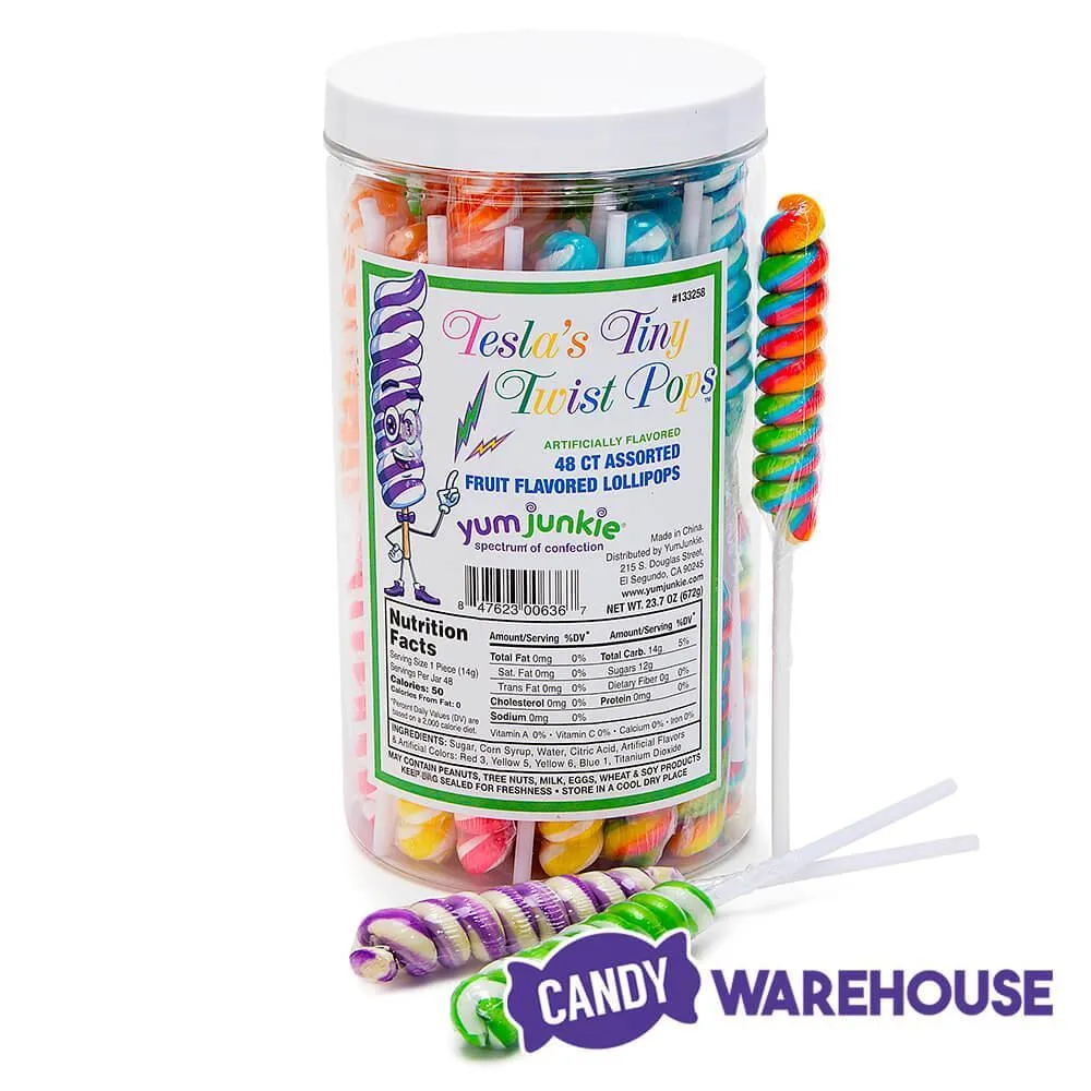 Tesla's Tiny Twist Pops - Assorted: 48-Piece Jar - Image 2