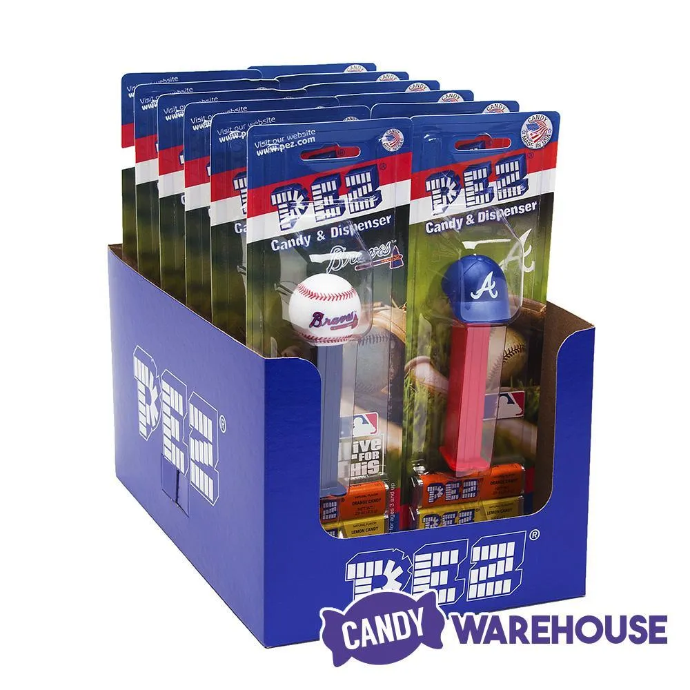 MLB Team Baseball PEZ Candy Packs - Atlanta Braves: 12-Piece Box - Image 3
