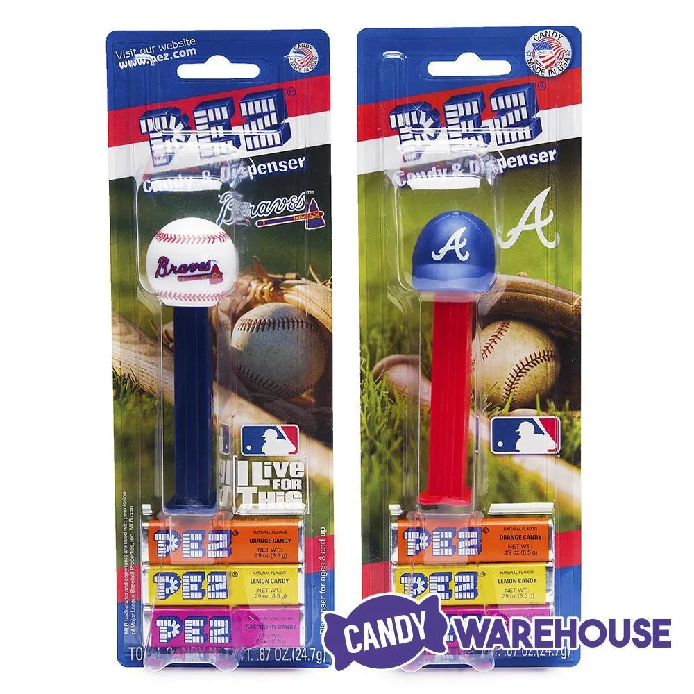 MLB Team Baseball PEZ Candy Packs - Atlanta Braves: 12-Piece Box - Image 4