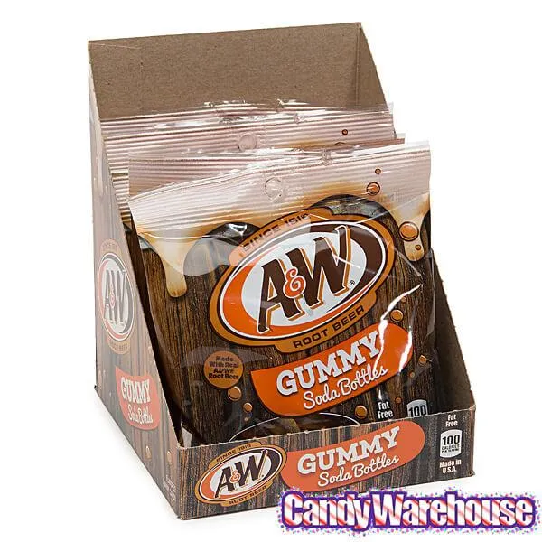 Gummy Soda Bottles Candy Bags - A&W Root Beer: 6-Piece Display - Image 4