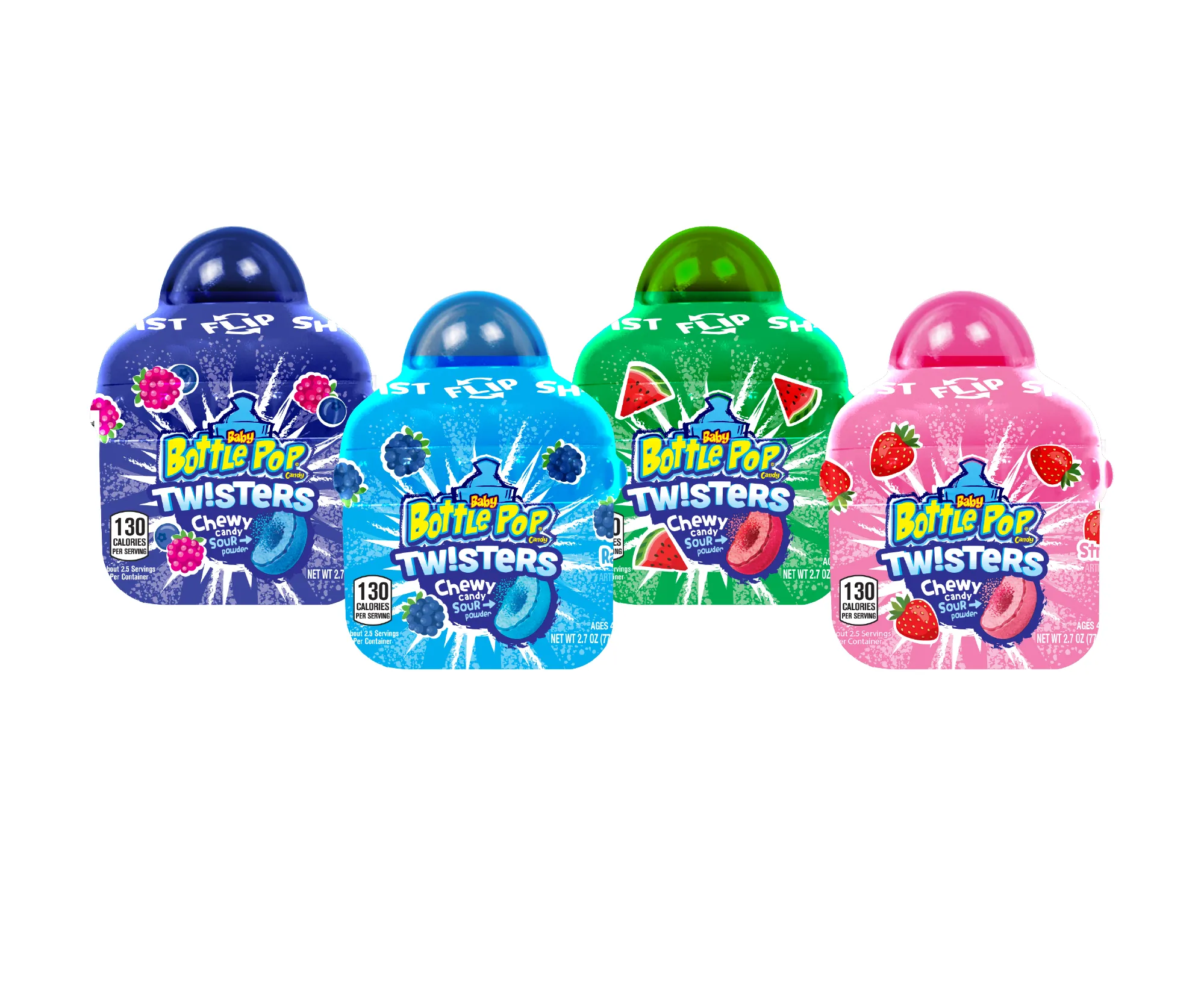 Baby Bottle Pop Twisters Chewy Candy: 8-Piece Display - Image 2