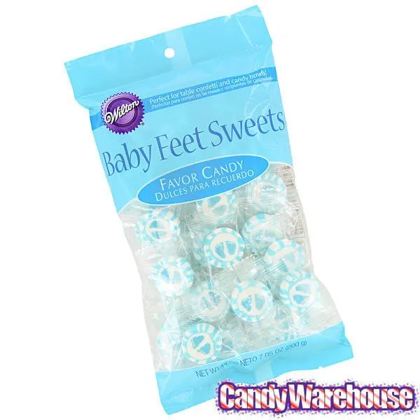 Baby Feet Favor Cut Rock Candy - Blue: 40-Piece Pack - Image 3