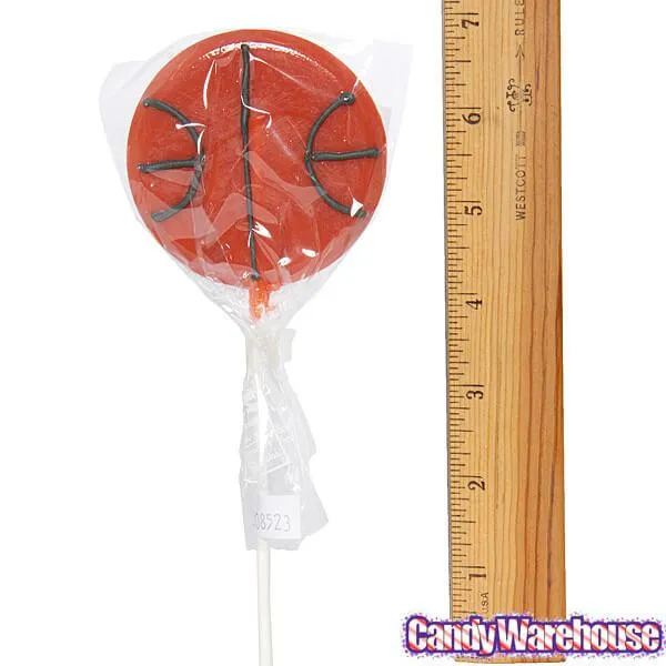 Basketball Hard Candy Lollipops: 12-Piece Pack - Image 2