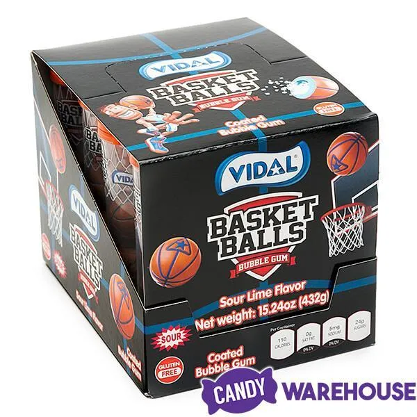 Basketballs Sour Bubblegum Tubes: 12-Piece Display - Image 3