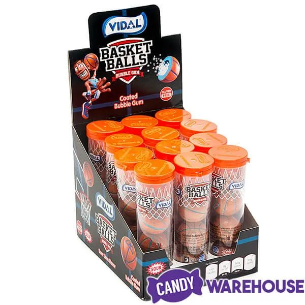 Basketballs Sour Bubblegum Tubes: 12-Piece Display - Image 4