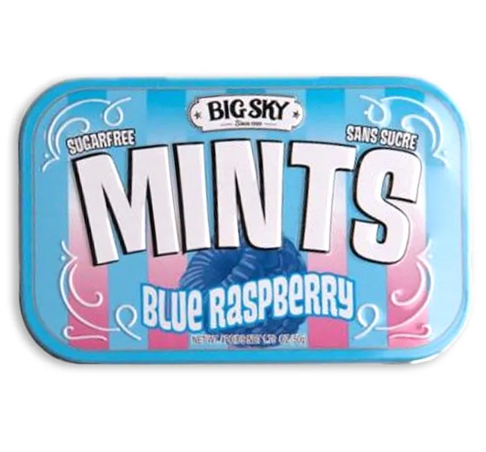 Big Sky Sugar Free Blue Raspberry Mint Tins: 6-Piece Box