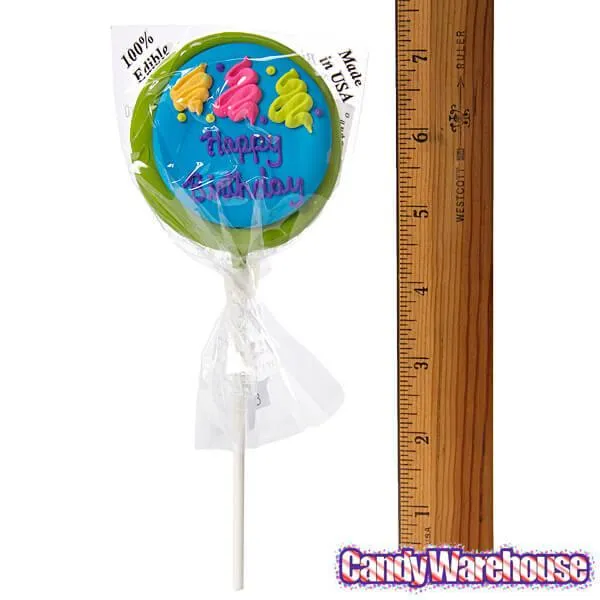Birthday Hard Candy Lollipops: 12-Piece Pack - Image 2