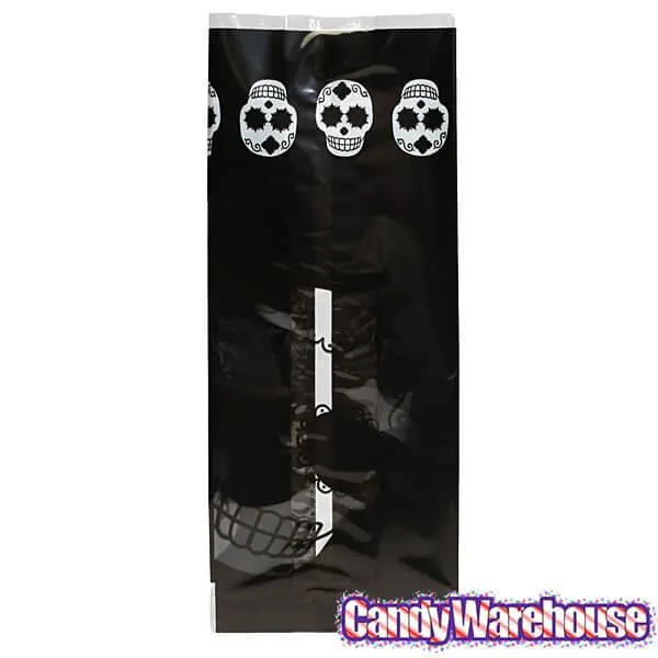 Black Cello Candy Bags with Day of the Dead Skulls: 100-Piece Box - Image 2