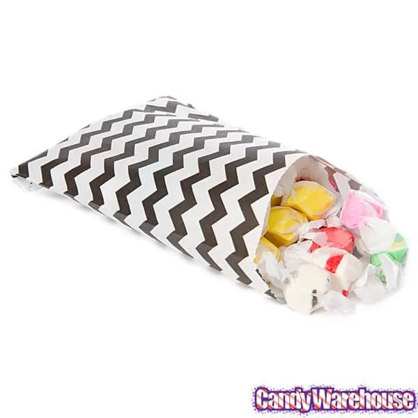 Black Chevron Stripe Candy Bags: 25-Piece Pack - Image 3