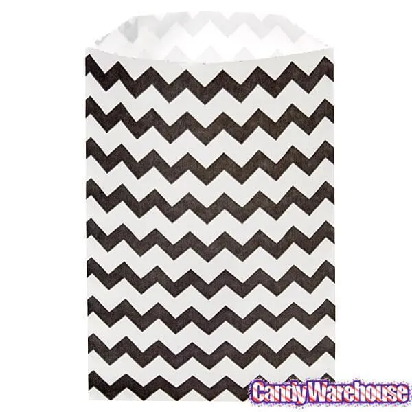 Black Chevron Stripe Candy Bags: 25-Piece Pack - Image 4