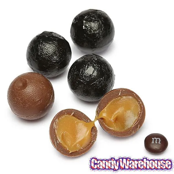 Palmer Foiled Caramel Filled Chocolate Candy Balls - Black: 5LB Bag - Image 3